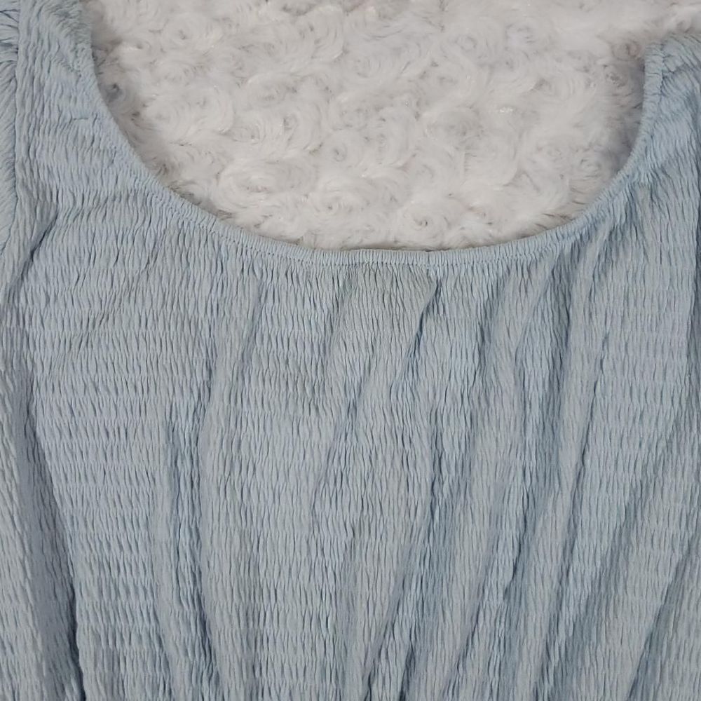 Goodluck Gem Womens Dress Mini Smocked V Neck Blue NWT Size Small - Picture 9 of 9